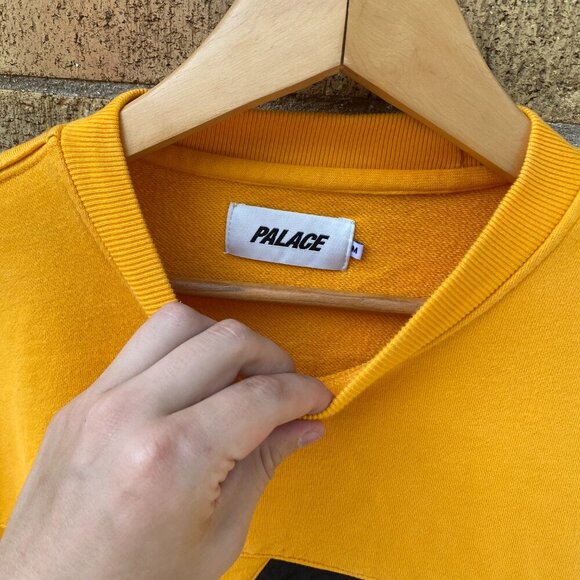 Palace Zip It Crew Sweater Medium Yellow Sweater Crewneck Shirt - Picture 2 of 3